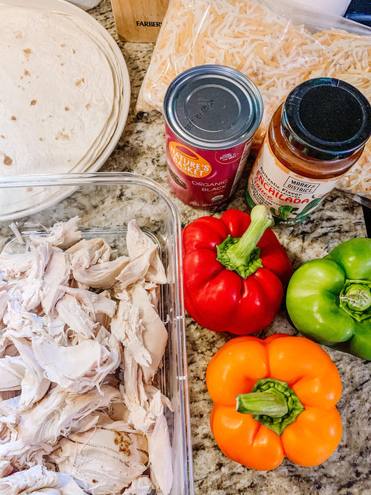 Dinner Time! Baked Chicken Cheesy Enchiladas
